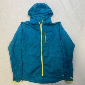 Salomon Men’s Hooded Lightweight Windbreaker Jacket - Blue/Yellow